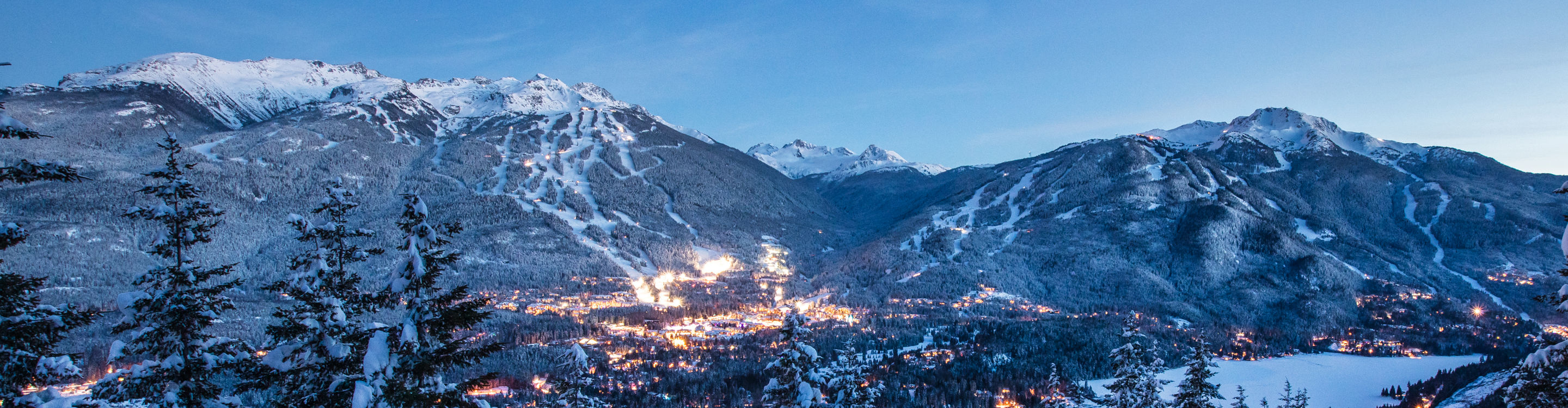 Whistler and Blackcomb Mountains at Dusk