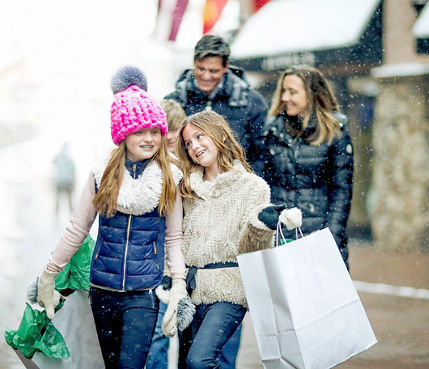 Family explores the retail and rental options in Beaver Creek, CO