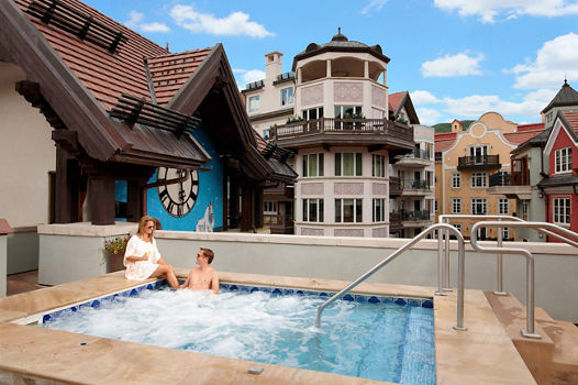 Rooftop hot tub at The Arrabelle in Vail, CO.