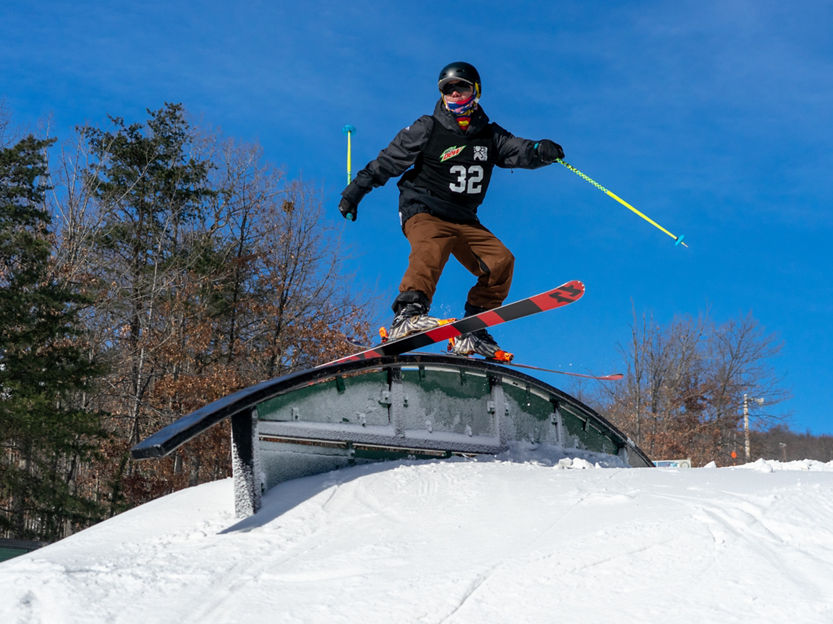 Skier participating in a Park Event at Whitetail