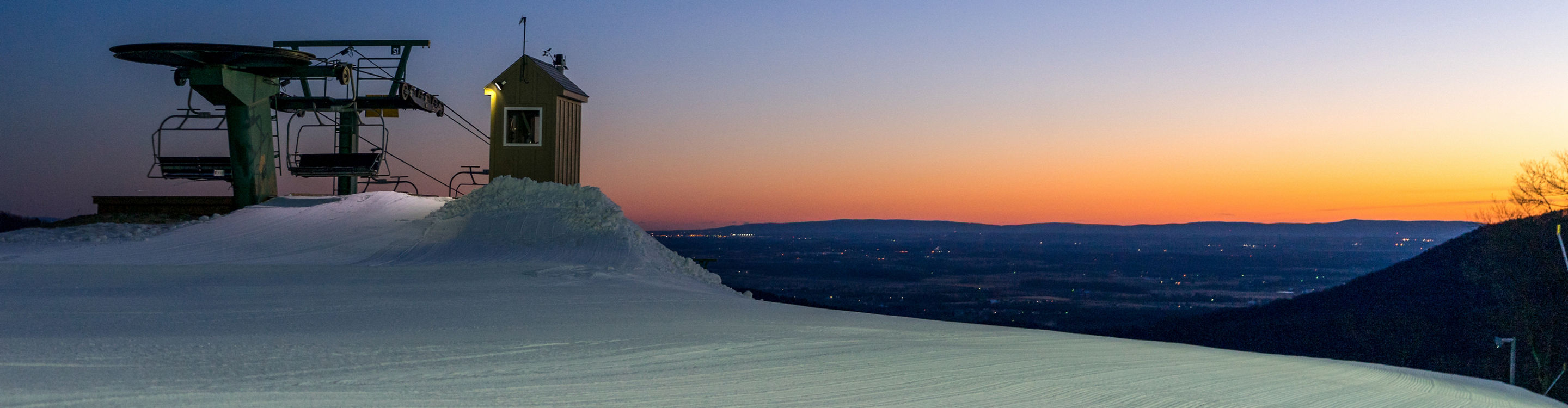 Top of the Chairlift at Sunrise at Whitetail
