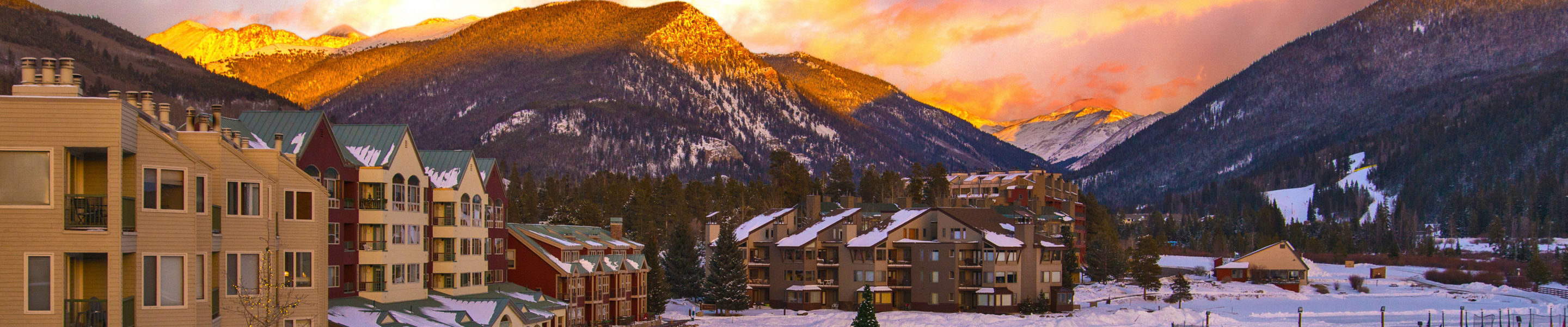 Winter Lakeside Village with Ice rink
