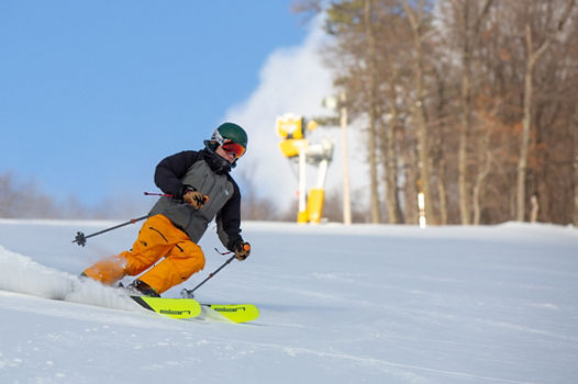 Skier Makes Turn on Ski Run at Whitetail