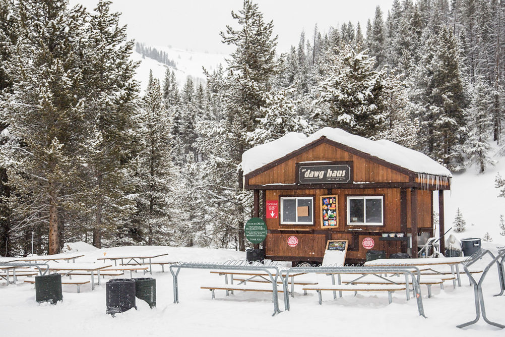 On mountain dining at the Dawg Haus in Vail, CO.