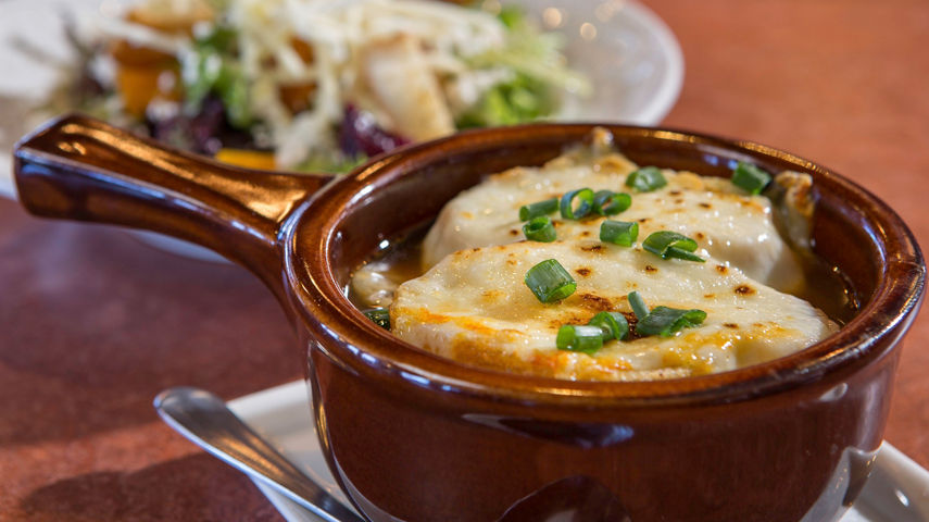 French Onion Soup at Bistro 14 in Vail, CO.