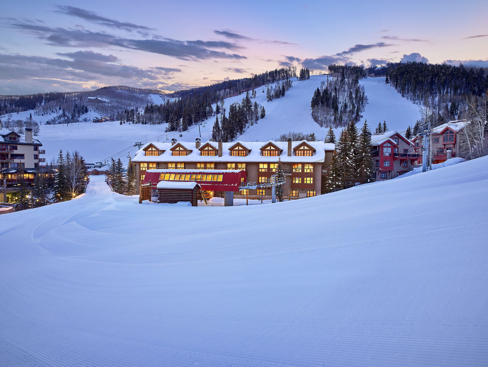 The Osprey at Beaver Creek beside Strawberry Park Express chairlift