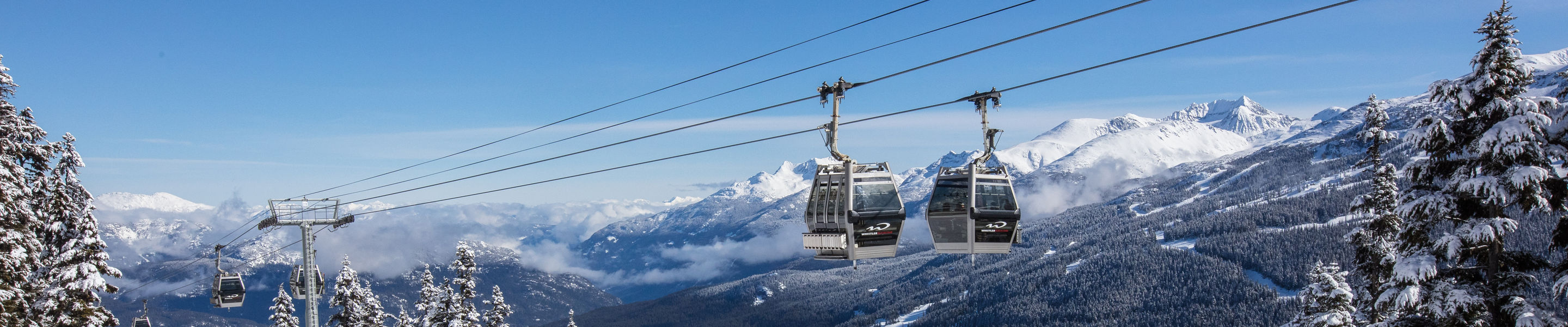 Whistler Village Gondola on a bluebird day