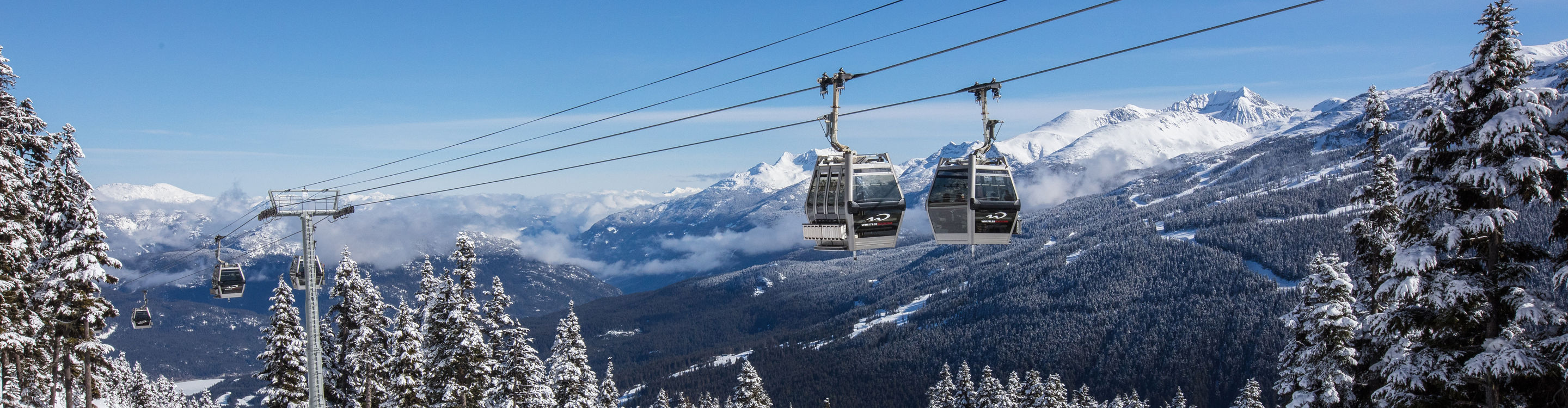Whistler Village Gondola on a bluebird day
