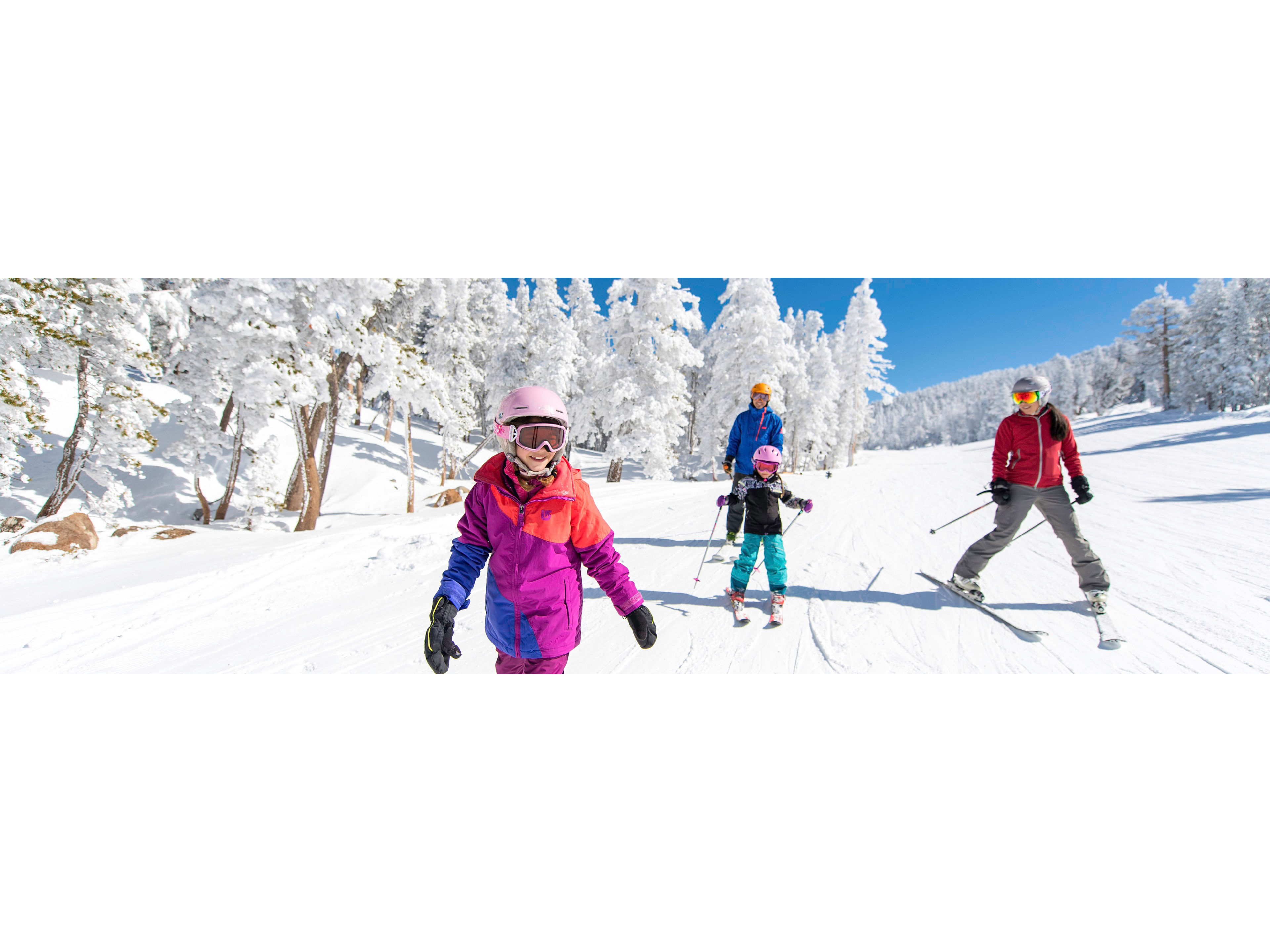 Family skiing and having fun in Heavenly, CA.