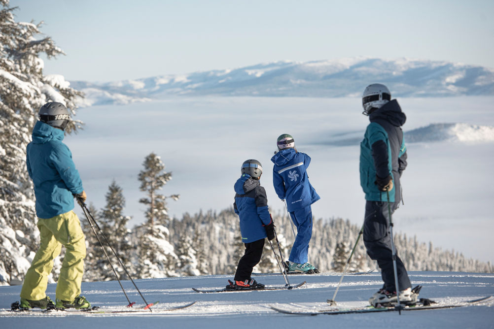 Socially Distant Family Looks Out over Northstar California