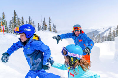 Kids playing in the snowfort in Keystone, CO.