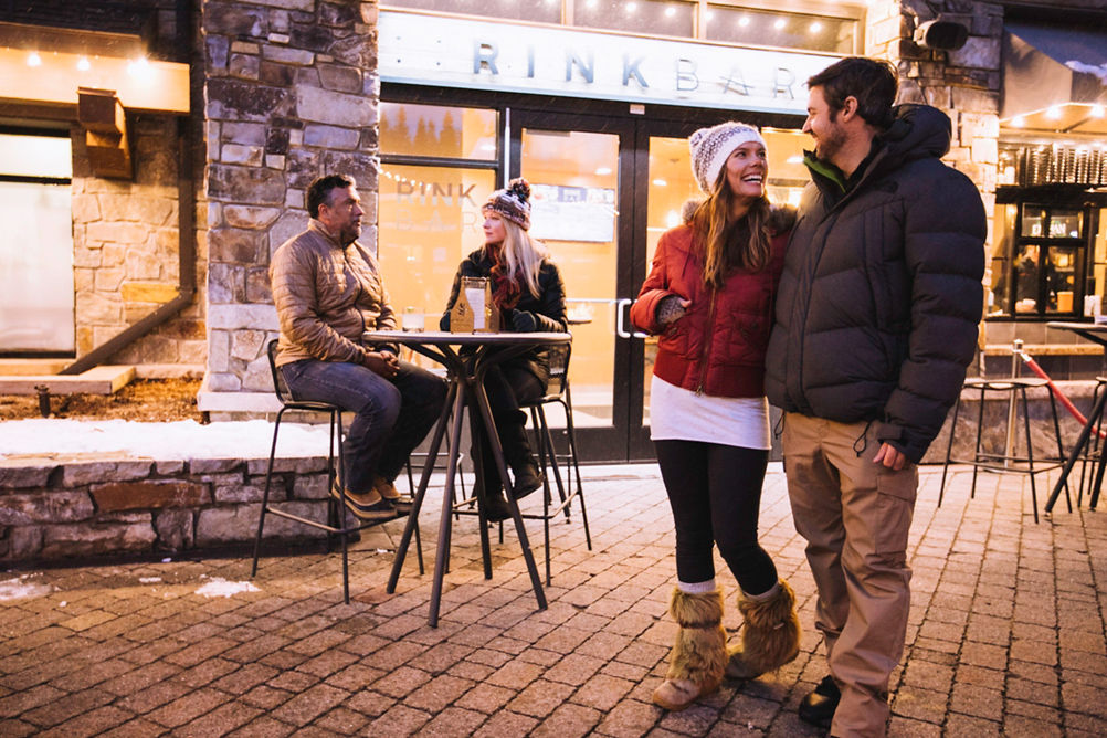 Never Nesters enjoy the village nightlife in Northstar, CA.