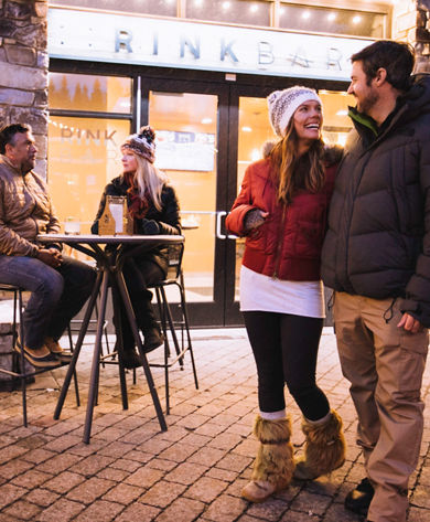 Never Nesters enjoy the village nightlife in Northstar, CA.