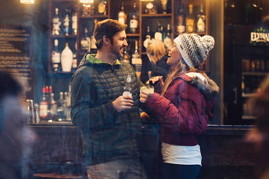 Never Nesters enjoy the village nightlife in Northstar, CA.