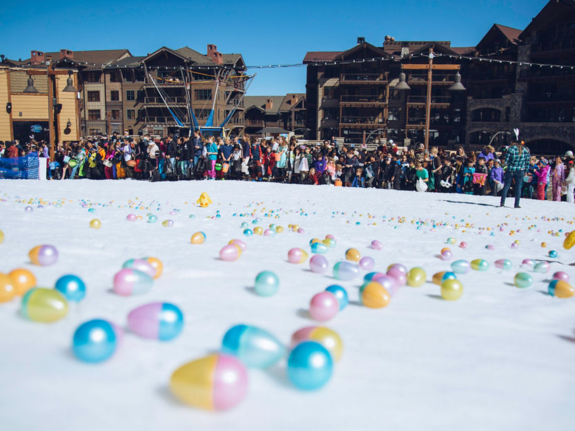 Easter egg hunt in the village at Northstar, CA.