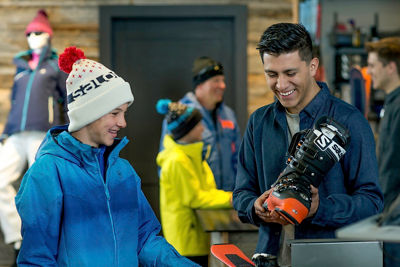 Family shopping at Vail Sports in Vail, CO.