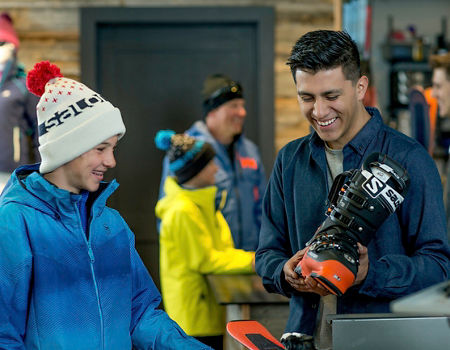 Family shopping at Vail Sports in Vail, CO.