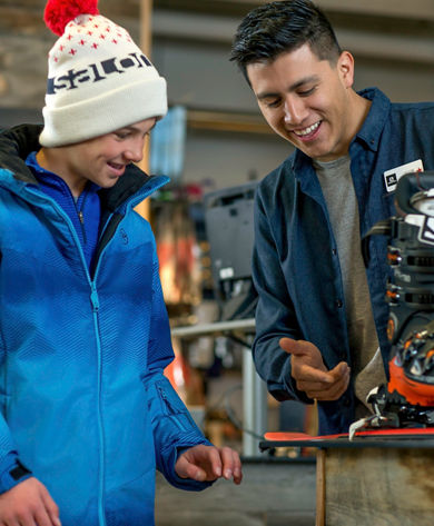 Family shopping at Vail Sports in Vail, CO.