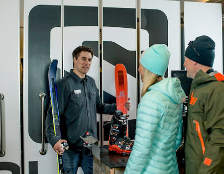 Family shopping at Vail Sports in Vail, CO.