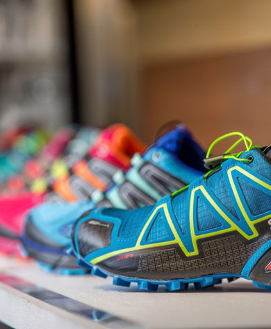 Shoes on display in Vail, CO.