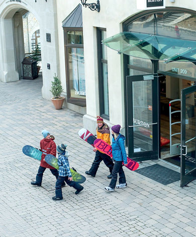 Family shopping at Vail Sports in Vail, CO.