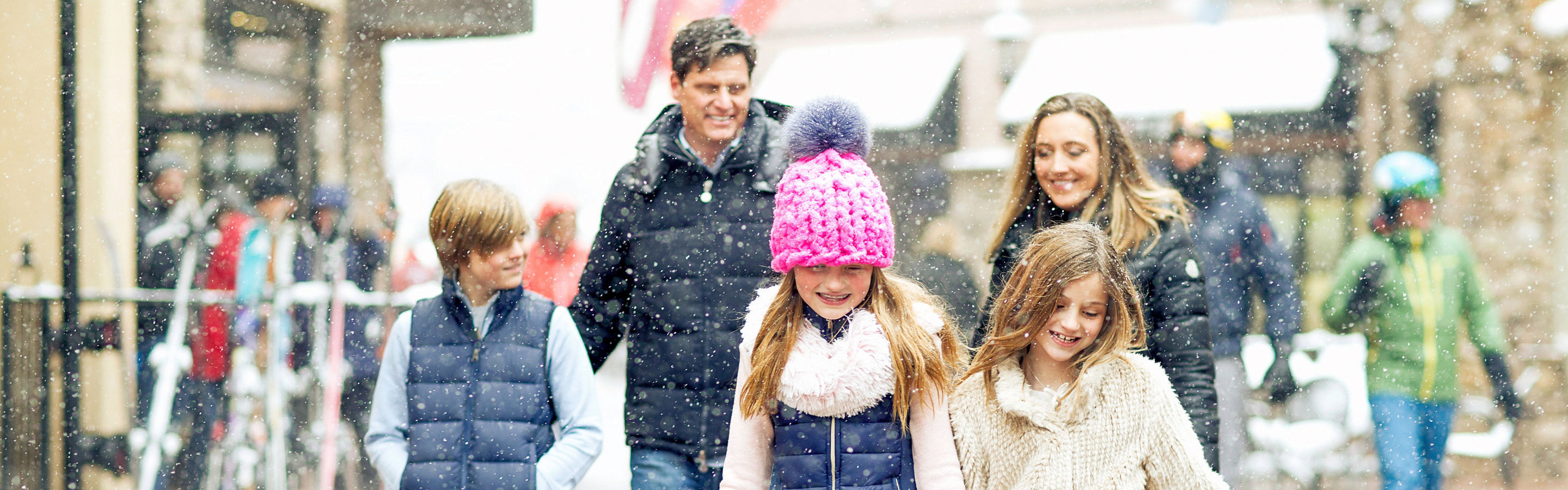 Family shopping at Vail Sports in Vail, CO.