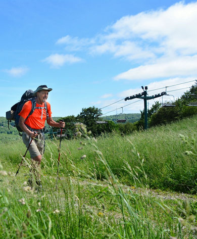 Men Enjoy Summer Time Hiking at Seven Springs