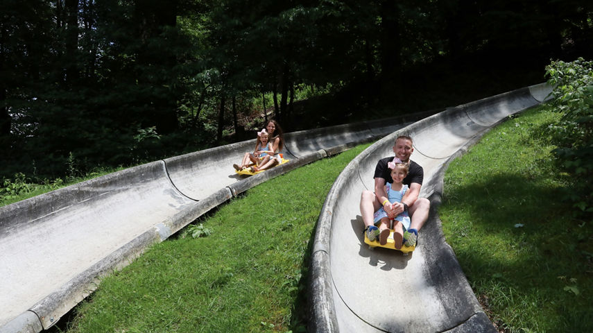 Guests Enjoy Giant Slide at Seven Springs