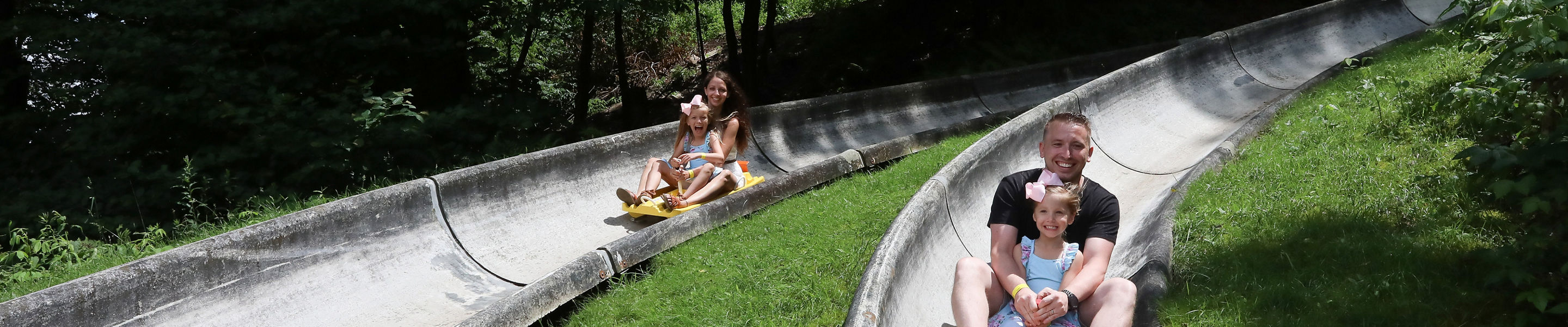 Guests Enjoy Giant Slide at Seven Springs
