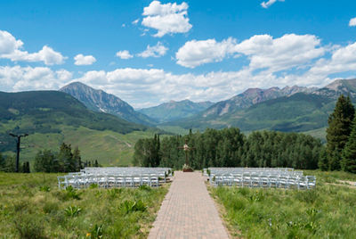 Crested Butte Wedding Venue looking out at Gothic Mountain