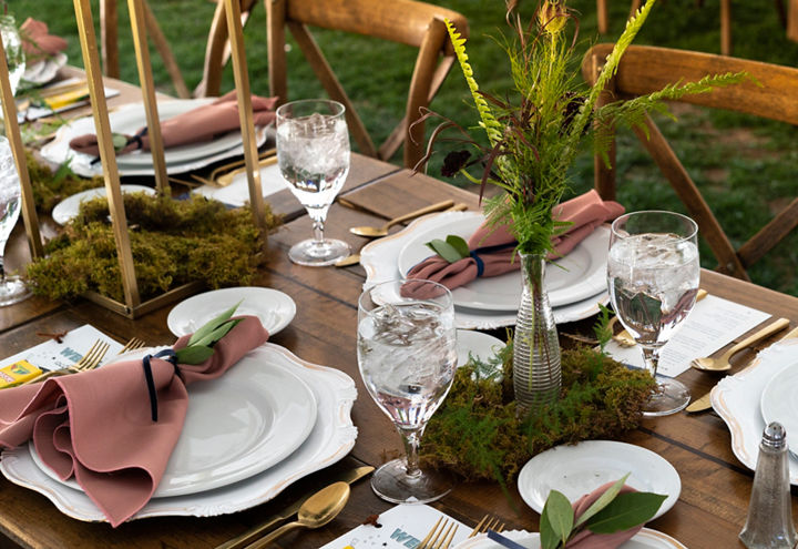Table setup from Crested Butte wedding venue at Ten Peaks