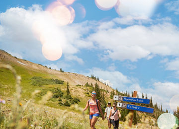 Friends hiking on Horseshoe Bowl at Breckenridge