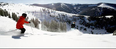 Skiing Under Chairlift