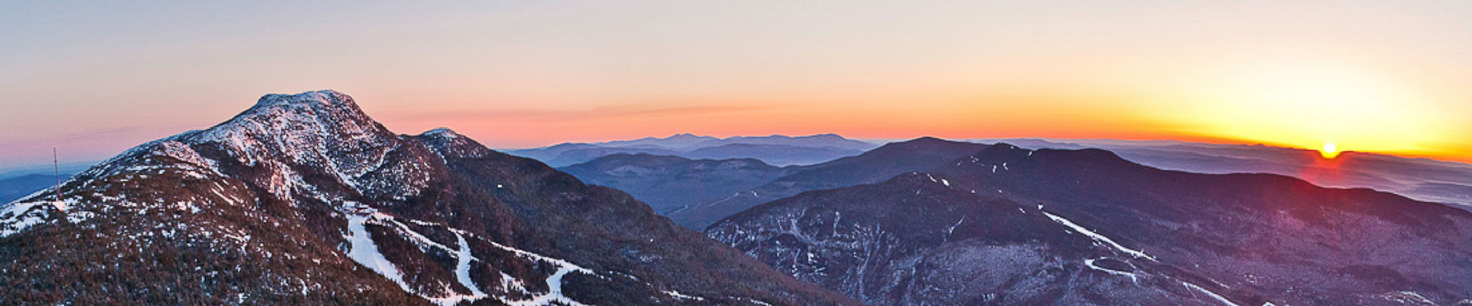 Scenic view at sunrise in Stowe, VT.