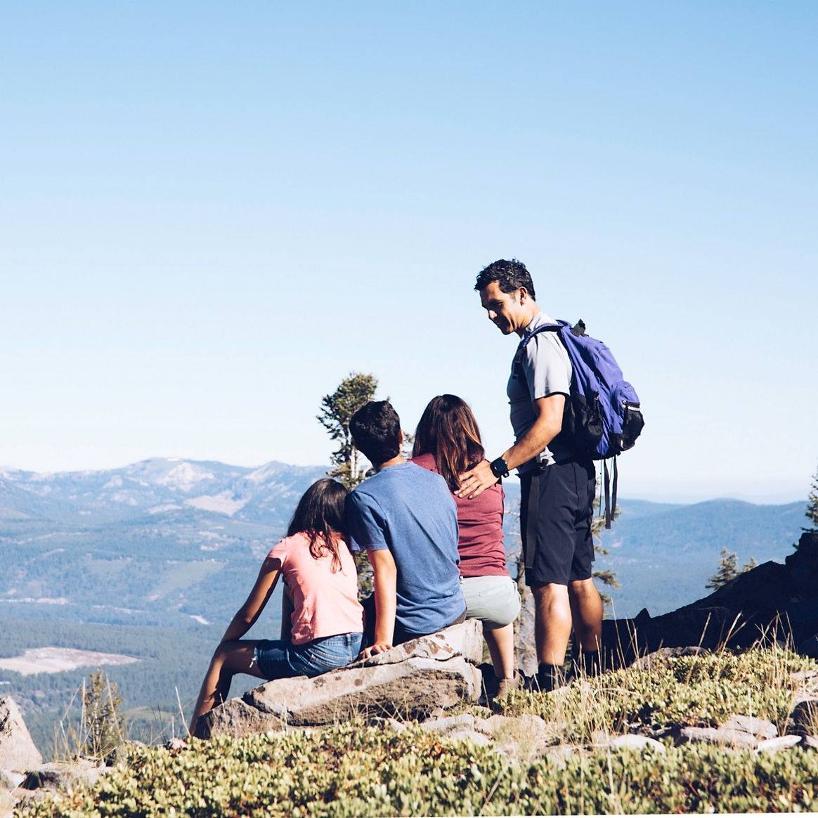 Family hiking day in Northstar, CA.