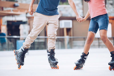 Family enjoys the village in Northstar, CA.