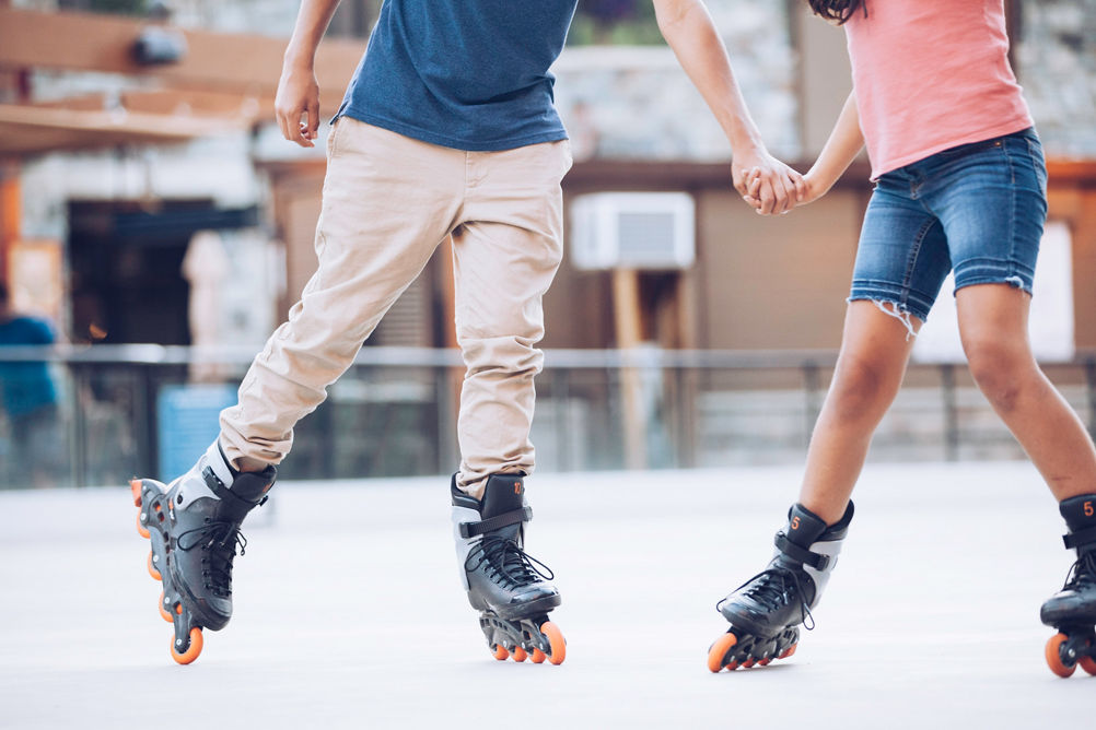 Family enjoys the village in Northstar, CA.