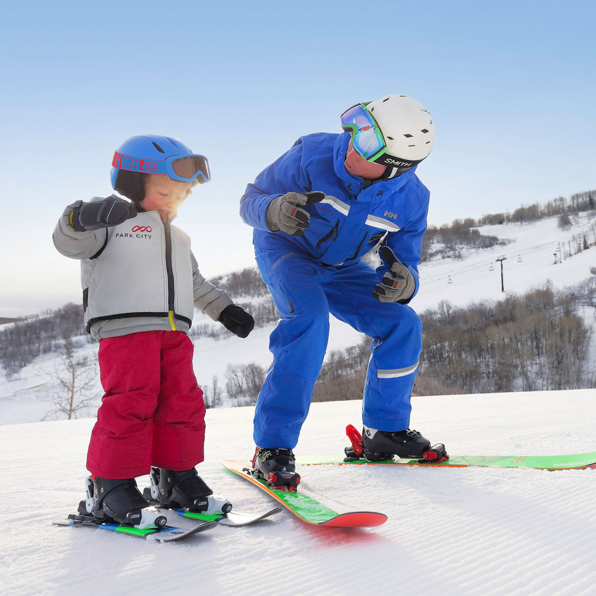 Kids Ski School on the mountain in Park City, UT.