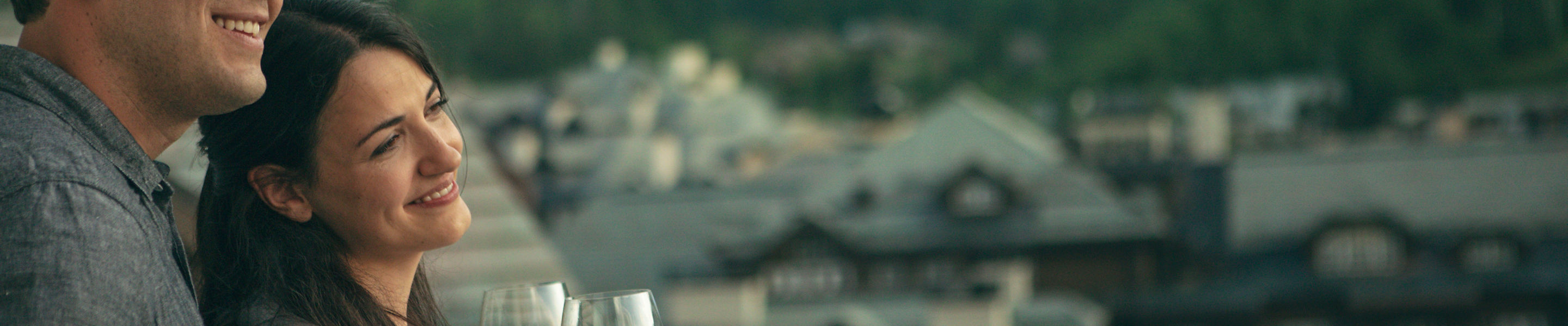 Couple takes in the sunset at The St James in Beaver Creek, CO.