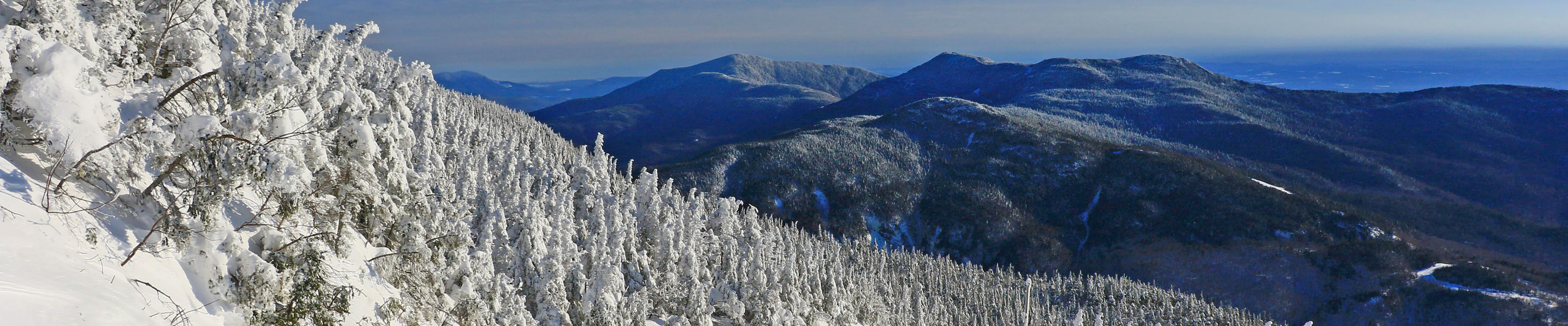 First tracks on groomed corduroy trail in Stowe, VT.