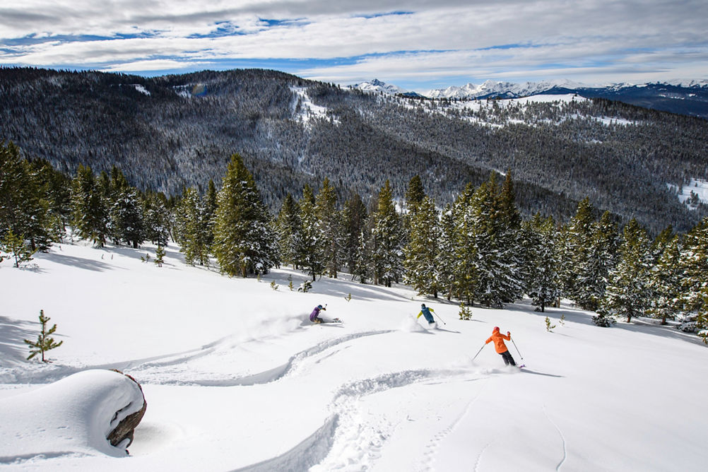 Skiing in the Blue Sky Basin in Vail, CO