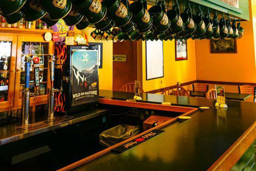 Bar and Mug Display at a Bar at Wildcat Mountain