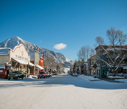 Snow Covered Elk Ave at Crested Butte