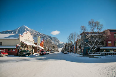 Snow Covered Elk Ave at Crested Butte