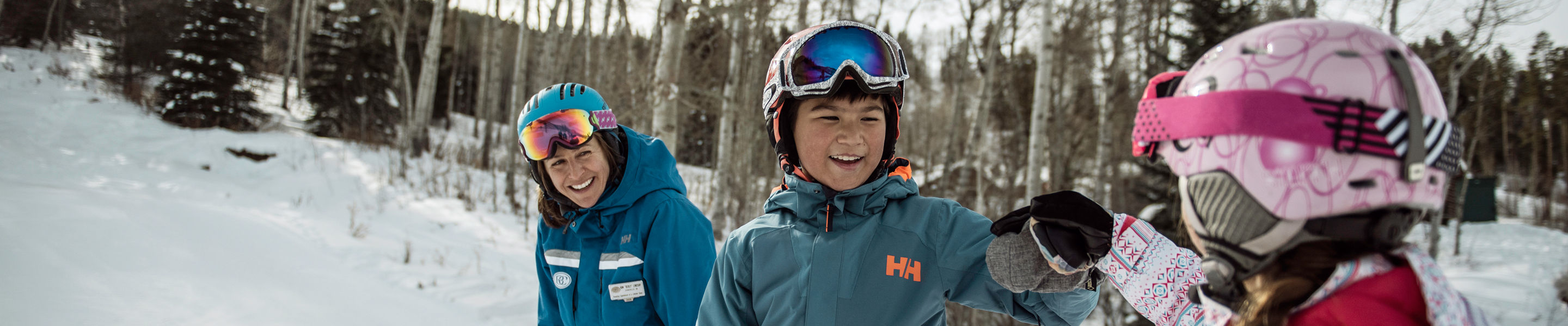 Family Ski School lesson at Haymeadow Park in Beaver Creek, CO