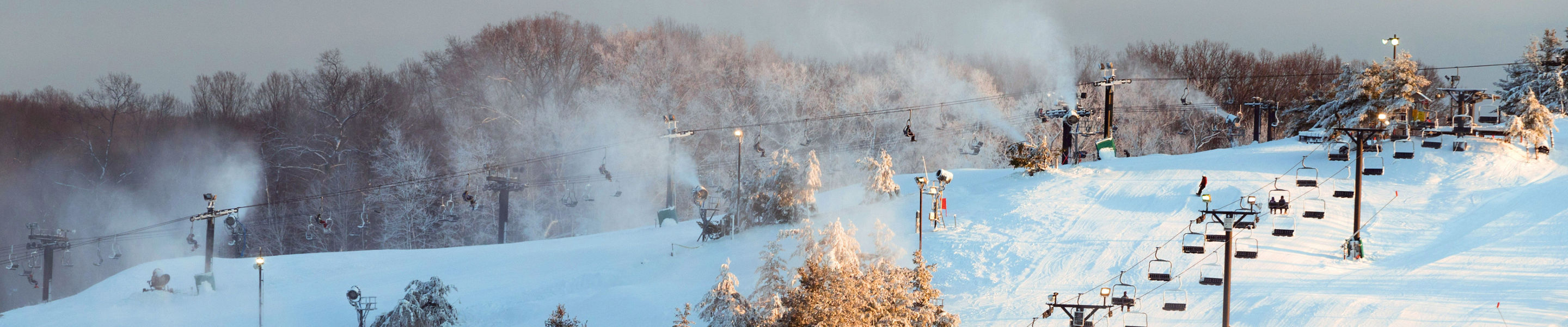 A scenic view of Boston Mills Brandywine on a winter afternoon