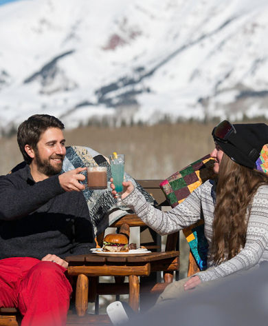 Couple dining in Crested Butte, CO.