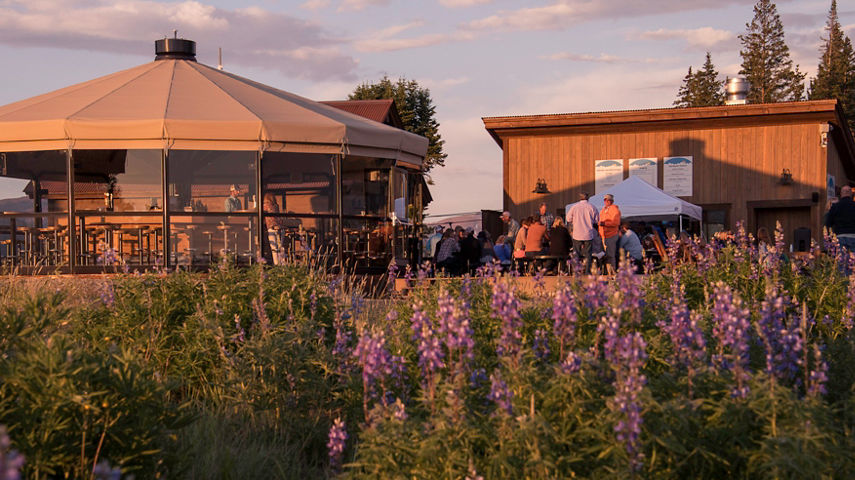 The Umbrella Bar at sunset in Crested Butte, CO.
