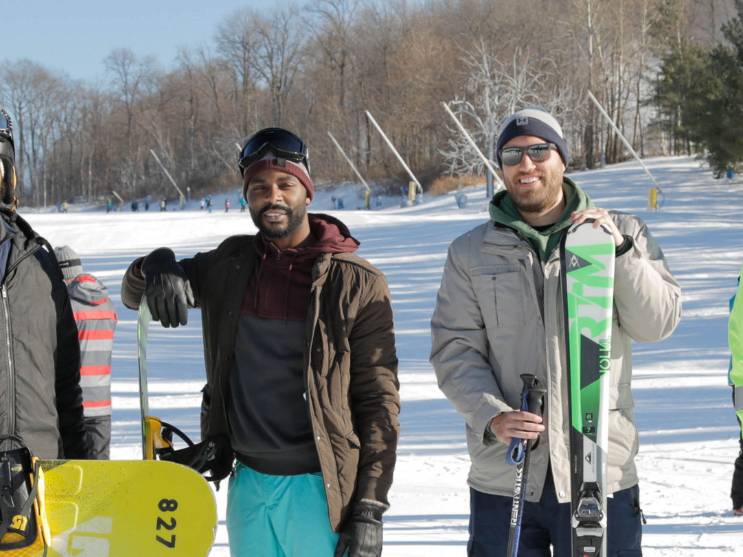 Mountain Skiing And Snowboarding Equipment. Ski Gear Snowboard