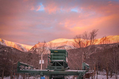 Vibrant Sunrise Behind Chairliftt Wildcat Mountain
